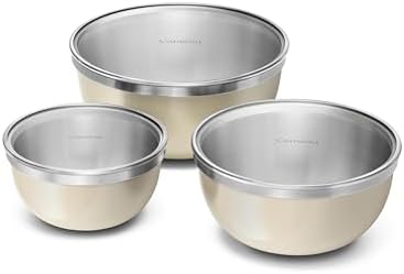 Caraway 6-Piece Stainless Steel Mixing Bowl Set with Glass Lids by Unknown