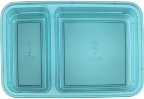 GoodCook Meal Prep Rectangle Two Compartment 60-Piece, Teal, Made without BPA (Pack of 4) - Image 4
