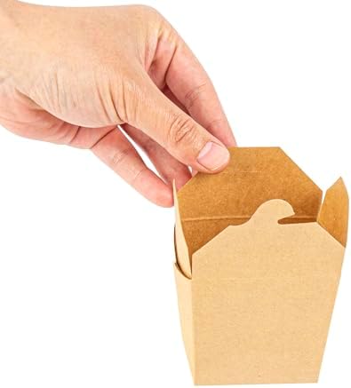 Restaurantware Bio Tek 8 Ounce Chinese Take Out Boxes 25 Greaseproof Food To Go Boxes - Tab-Lock Microwavable Kraft Paper Take Home Boxes Disposable For Restaurants Catering And Parties - Image 4