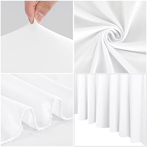 2 Pack White Spandex Table Skirts for 8 Ft Rectangular Tables - Image 5