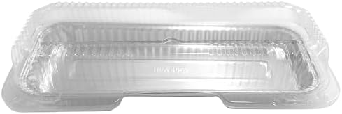 PACTOGO 11" x 4" x 1" Disposable Aluminum Foil Oblong Danish Cake Pans with Clear Hinged Lid Containers - Ideal Baking Tins for Sweets, Coffee Cakes, Danishes, Cookies, Brownies (Pack of 200) - Image 7