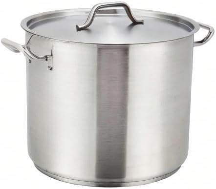 Winco 60 qt Stainless Steel Stock Pot with Cover - Image 8