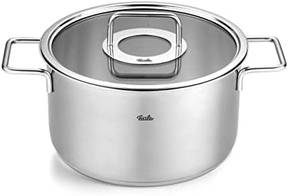 Fissler Pure Collection 5-Piece Stainless Steel Saucepan Set with Glass Lids (3 Saucepans, 1 Stewing Pan 1 Saucepan) - Induction - Image 2