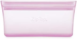Zip Top Reusable Food Storage Bags | Snack Bag [Lavender] | Silicone Meal Prep Container | Microwave, Dishwasher and Freezer Safe | Made in the USA - Image 2