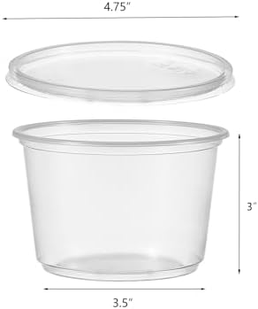 FULING [50 Set - 16 oz. Plastic Deli Disposable Food Storage Containers With Airtight Lids … - Image 2