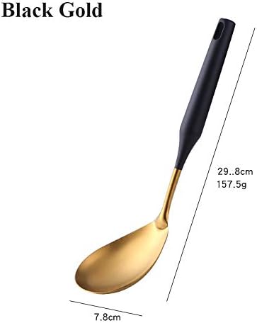 Baikai Kitchen Utensils Set of 7, Titanium Plated Black Gold Cooking Tool Gadgets Stainless Steel Cookware Set with Holder - Image 5