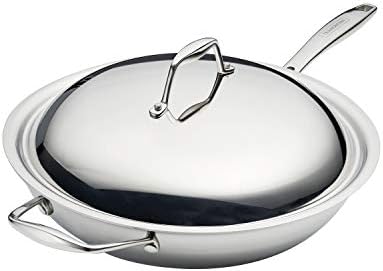 Tramontina Signature Tri-Ply Clad Stainless Steel 12.5-Inch Wok with lid by Tramontina