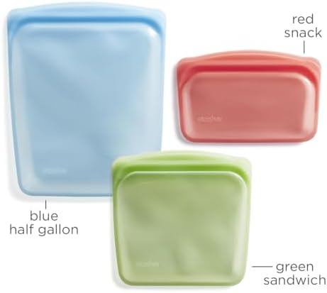 Stasher Premium Reusable Silicone Food Storage Bags, 2-Pack, Clear | Food-Safe Silicone, Eco-Friendly, Reusable Freezer Bags, Microwave, Dishwasher, Oven, Snack Bags, Lunch Containers, Meal Prep - Image 5