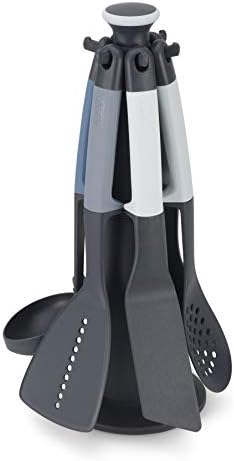 Joseph Joseph Elevate Carousel Nylon Kitchen Utensil Set with Rotating Storage Stand, 6-piece, Sky by Unknown