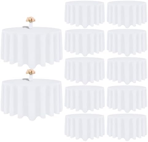 12 Packs 108 Inch White Round Tablecloth by Heneger
