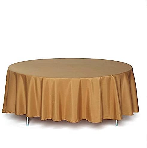 Balsa Circle 10 pcs 108 inch Gold Round Washable Polyester Easy-Care Tablecloth for Indoor and Outdoor Bridal Shower Wedding Table Buffet Table Parties Events Kitchen Dining by BalsaCircle