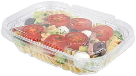 Restaurantware Tamper Tek 8 Ounce Take Out Containers 100 Tamper-Evident Deli Containers - Hinged Lid Freezable Clear Plastic Meal Prep Containers Disposable For Carry Out Or Lunches by Restaurantware