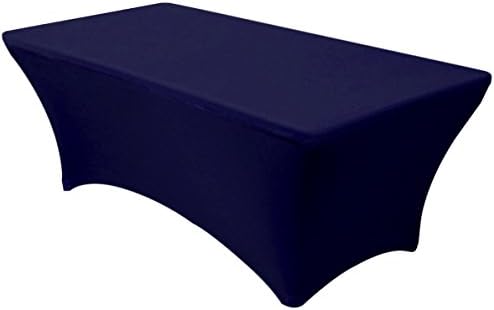 Banquet Tables Pro 6 ft Navy Blue Stretch Tight Fit Spandex Rectangular Folding Tablecover for 30Wx72Lx30H Folding Patio Tables, Banquet,Party by BanquetTablesPro