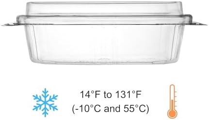 8oz Tall Dome RPET Clear Hinged Lid Deli Container- 200Pcs - Image 3