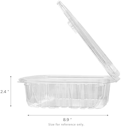 Karat 48oz PET Tamper Resistant Hinged Deli Container [150 ct] - Plastic Clamshell Food Containers, Easy Open Pull-Tab for Restaurants & Takeout - Image 5