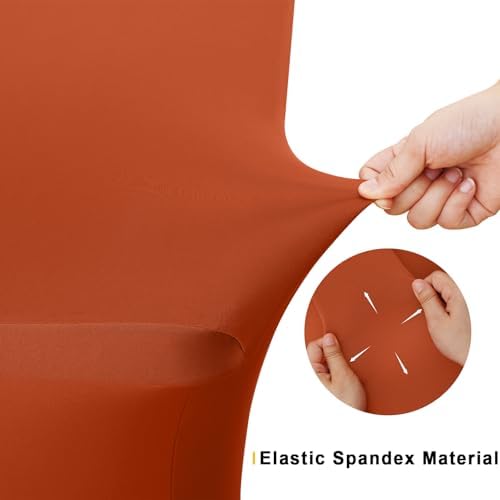 Smiry 2 Pack Spandex Table Cloth 4FT, Elastic Fitted Rust Tablecloth - Image 4