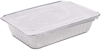Diplastible Disposable Aluminum Pans with Lids | 100 pack 1-Dinner Portion Pan Oblong Cookware Pans Best Use for Baking, Meal Preparations, Cooking, Roasting, Grilling, Toasting | With Foil Lids - Image 3