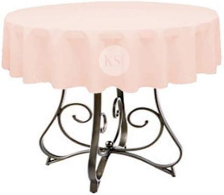 Round 72-Inch Polyester Tablecloth - Available in Over 45 Colors, Ideal for Restaurants and Versatile Event Overlays Choose from Classic White, Elegant Black, and More! (Peach) by KS+Linens