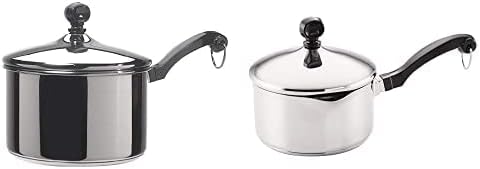 Farberware Classic Stainless Steel 2-Quart Covered Saucepan with Farberware Classic Stainless Steel 1-Quart Covered Straining Saucepan by Unknown