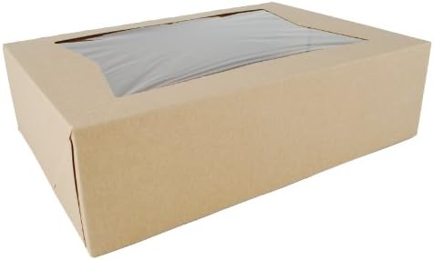 SCT 24263K Kraft Paperboard Window Bakery Box, 14" Length x 10" Width x 4" Height (Case of 100) by SouthernChampionTray