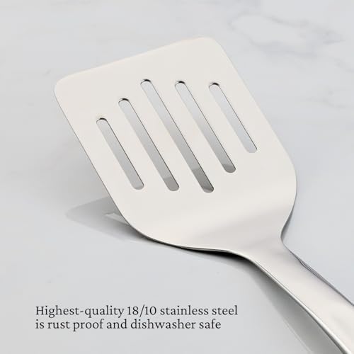 Hestan Provisions Chef's Tools, Slotted Spatula/Turner, (13-Inch), Artisan-Polished Stainless Steel - Image 4