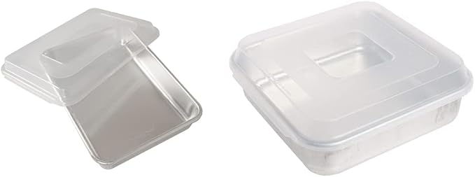 Nordic Ware Natural Aluminum Commercial Cake Pans with Lids (Rectangle and Square) by Unknown