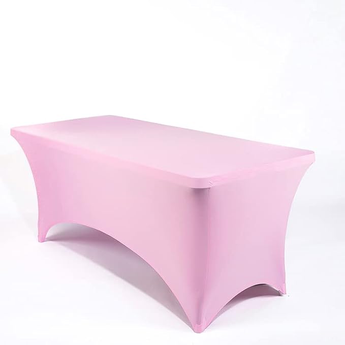 MDS® Pack of 20 Spandex Tablecloth 4FT Tight Fitted Stretch Table Cover – Washable Wrinkle-Free Reusable Elastic Patio Tablecloth for Wedding, Party, Banquet, Trade Show, Event Décor - Pink by MDS