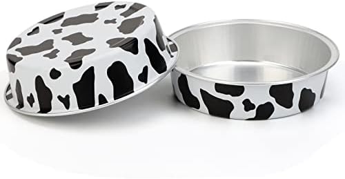 Beasea 4” 20 Pack Mini Tart Pans With Lids, Cow Print Aluminum Pie Pan 8 Oz Pie Pan Tin Tart Cupcake Disposable Pans for Pizza Pies Quiche - Image 4
