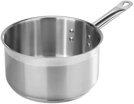 New Star Foodservice 3.5 Qt Stainless Steel Sauce Pan with Cover, 18/8 Stainless Steel, 4.3-Inch Depth - Image 3