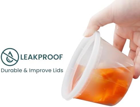 WGCC Meal Prep Containers 50Pack 32oz and Deli Containers with Lids 16oz 48 Sets, Leakproof, BPA Free/Microwave/Freezer/Dishwasher Safe - Image 7