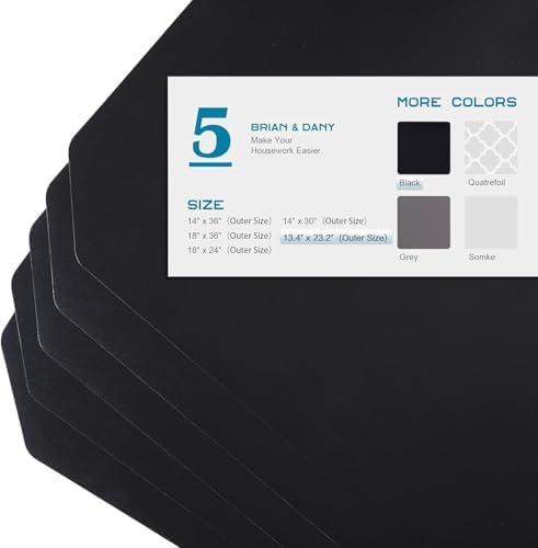 BRIAN & DANY Wire Shelf Liner, Set of 5, 13.4" x 23.2" Black - Image 3