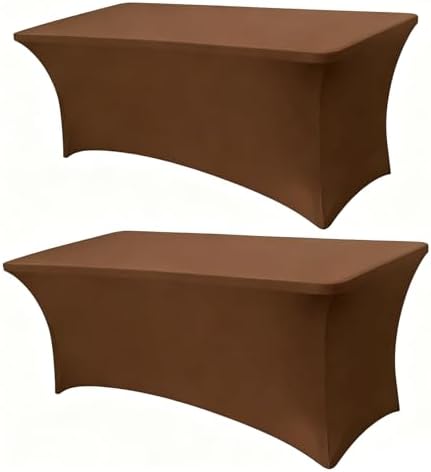 6FT Coffee Table Cloth - 2 Pack Fitted Stretch Rectangle Spandex Tablecloth, Washable Table Cover for Party, Picnic, Wedding, Banquet, Birthday and Festival(30" x 72") by Lemict
