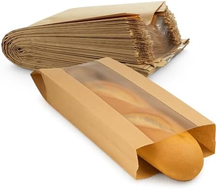 MT Products Kraft Bread Bags 6.5" x 2" x 18" - Disposable Paper Bags (Pack of 1000) - Made in the USA by MTProducts