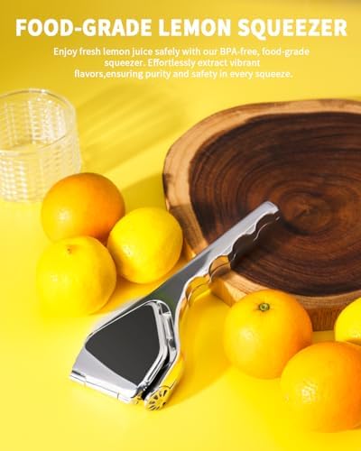 Lemon Squeezer, Stainless Steel Lemon Juicer, Manual Juicer | Manual Juicer for Lemon Citrus Lime Orange, Handheld citrus Squeezer, Heavy Duty, Exprimidor De Limones - Image 5