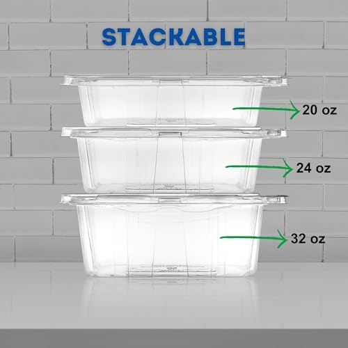 20 oz RPET Clear Hinged Lid Tamper Evident Container – 200 Pcs - Image 5