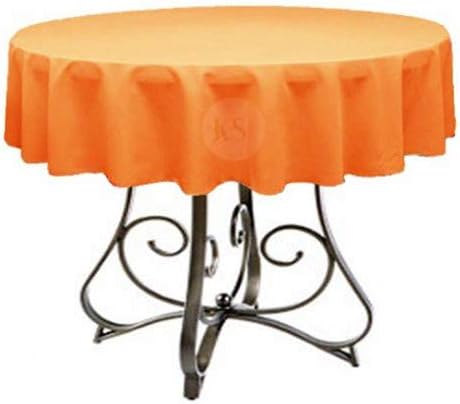 Round 72-Inch Polyester Tablecloth - Available in Over 45 Colors, Ideal for Restaurants and Versatile Event Overlays Choose from Classic White, Elegant Black, and More! (Orange) by KS+Linens