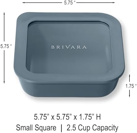 Glass Food Storage Container with Lid, 2.5-Cup Small Square | Microwave-Safe Airtight Lid, Oven-Safe Ceramic-Coated Glass | Zero Plastic, No PFAS/PFOA/BPA, Reusable [Dusk] - Image 2