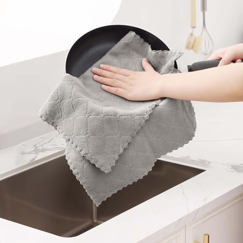 Homaxy Super Soft Absorbent 16 Pack Coral Velvet Dish Cloths, 13" x 19" - Image 4