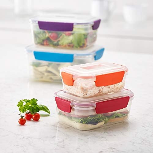 Joseph Joseph Nest Lock, 4 Piece Plastic Food Kitchen Storage Container set with lids, Leak Proof, Airtight, Space Saving, BPA free- Multicolour - Image 6