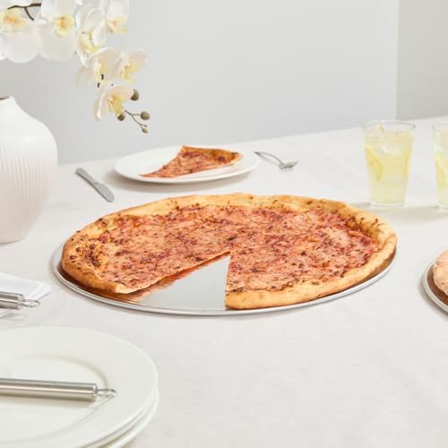Restaurantware 18 Inch Aluminum Pizza Pan 36 Count Wide Rim Silver Pizza Pan, Heat Conductive Round Pizza Tray, Lightweight Corrosion-Resistant Serving Tray For Restaurant Or Home Use - Image 4