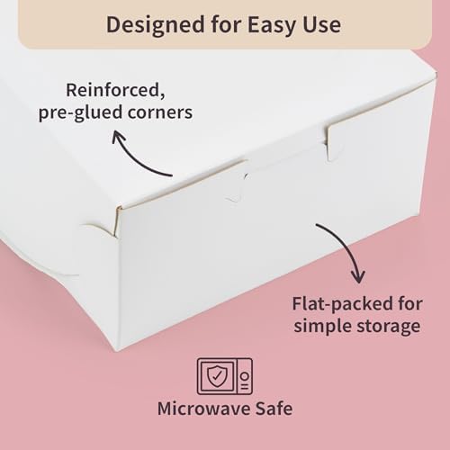 FC Meyer Bakery Boxes - Reversible Classic 10” Layer Cake Box, Versatile Reversible Paperboard – Choose White Or Kraft Side, Ideal for Small Bakery Cafes, Made In USA, Size 10 x 10 x 5 (Pack of 50) - Image 6