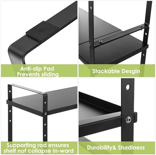 Across-Star Expandable Cabinet Shelf Organizer Rack, Stackable Kitchen Counter Storage Shelves Stand, Adjustable Height Pantry Shelf Spice Rack - Image 4