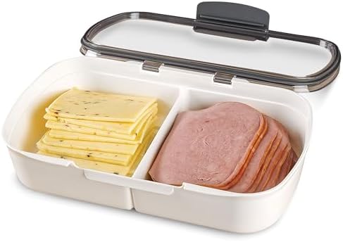 ProKeeper Split Deli Food Storage Container with Air-Tight Silicone Seal and Dry Erase Compatible Lid, 11.75 by ProgressiveInternational