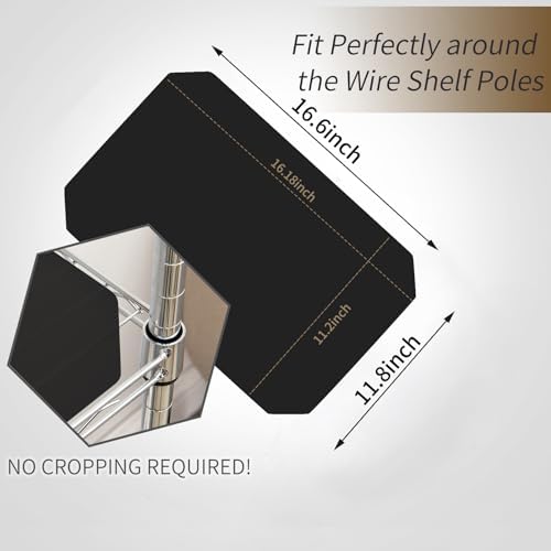 Poofzy Wire Shelf Liner 11.8" x 16.6", Set of 5 Black - Image 2