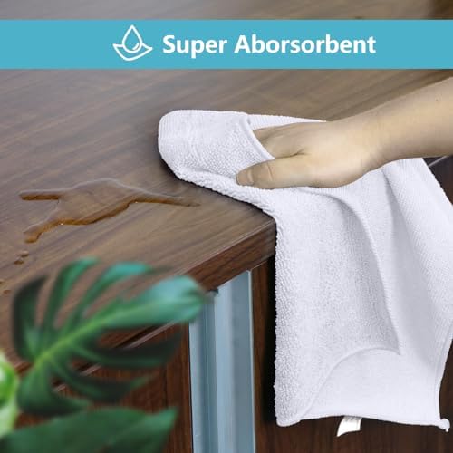 HOMEXCEL 8PK Microfiber Cleaning Cloth, Cleaning Rags for Home, 11.5x11.5in - Image 4
