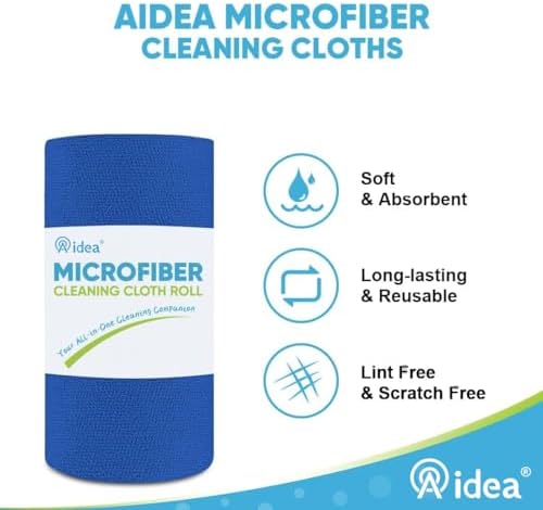 AIDEA Microfiber Cleaning Cloth Roll-75PK,Paper Towels 11.5×11.5",Dark Blue - Image 3