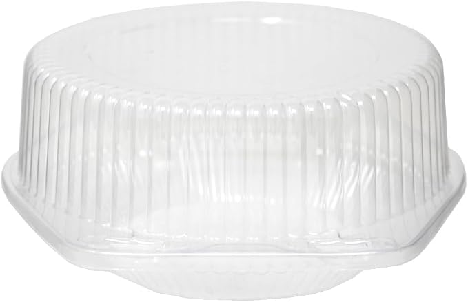 6" Clear Hinged Plastic Pie Container - 350 per case - Image 2