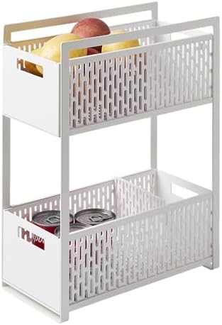 YAMAZAKI Home 2-Tier Storage Basket, Under-Sink Storage, ABS Plastic, White by Unknown