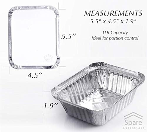 55 Pack - Aluminum Pan/Containers with Lids/Foil Containers/Aluminum Pans with Lids/Take Out Containers/Disposable Pans/Aluminum Foil Food Containers/Freezer Meals containers (1 LB) - Image 3