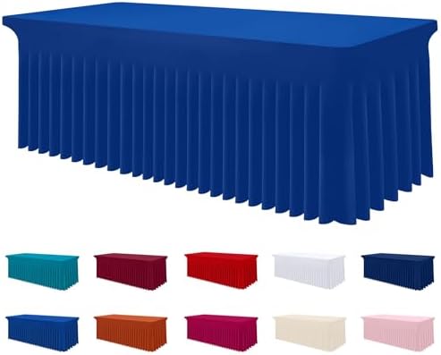 Smiry Spandex Elastic Fitted Table Cloth Skirt for 4FT Rectangle Table by Smiry